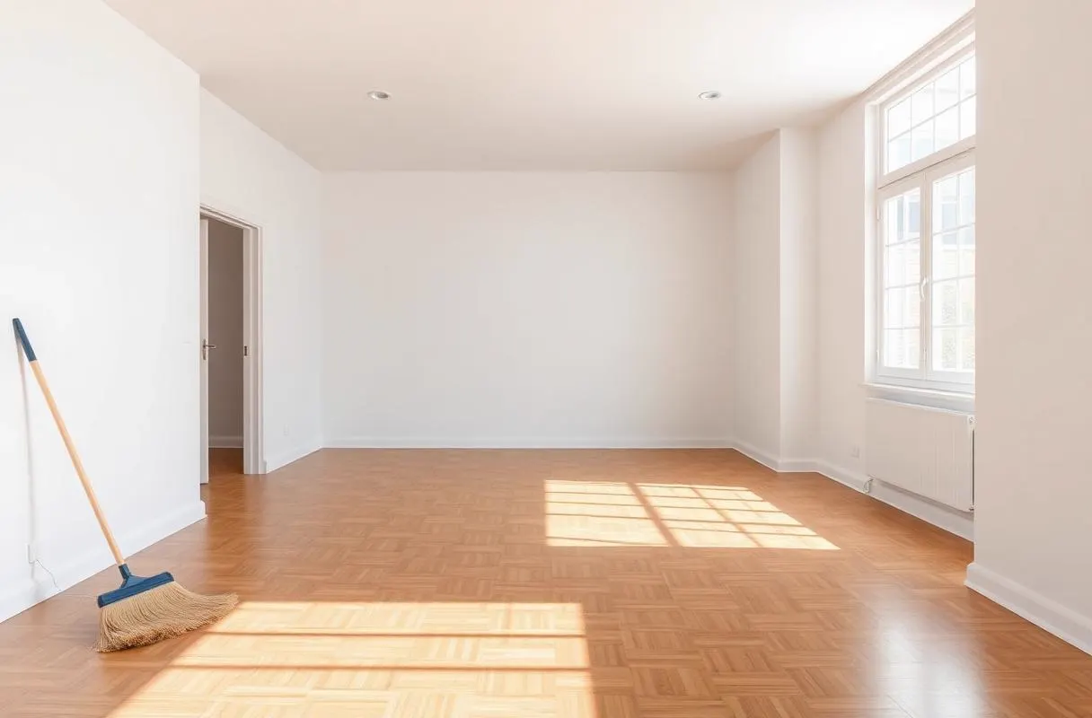 Besenrein geräumtes leeres Zimmer nach einer Räumung in Nürnberg