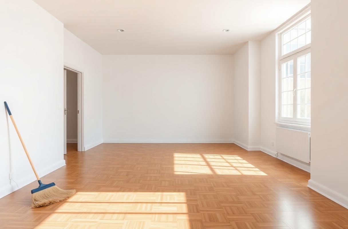 Besenrein geräumtes leeres Zimmer nach einer Räumung in Nürnberg