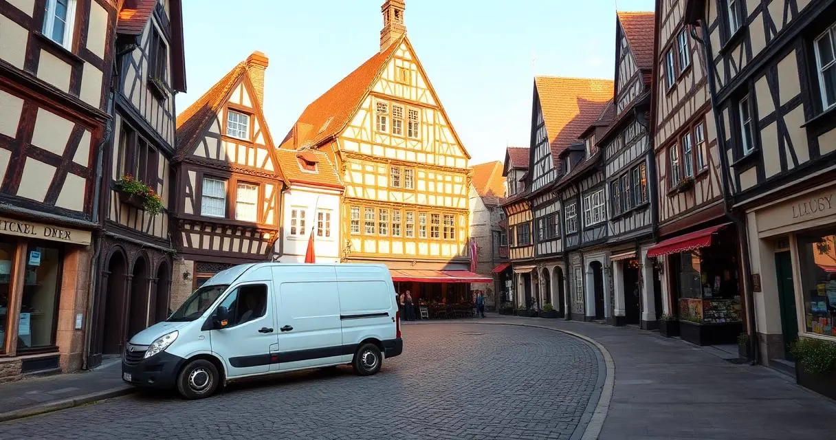 Fränkische Landschaft mit Fachwerkhäusern in Mittelfranken bei einer Wohnungsauflösung