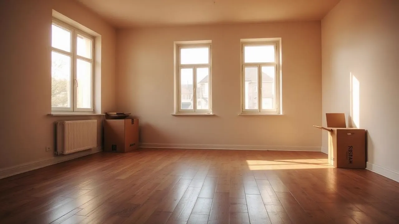 Leere, besenrein übergebene Wohnung nach Wohnungsauflösung nach Todesfall in Nürnberg