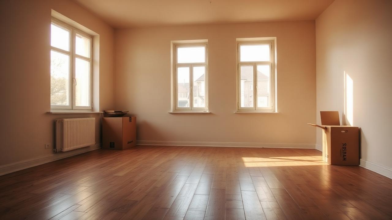 Leere, besenrein übergebene Wohnung nach Wohnungsauflösung nach Todesfall in Nürnberg