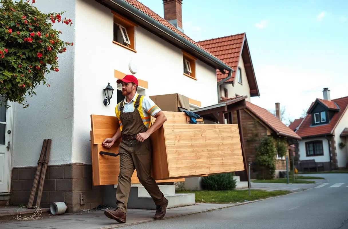 Team von LV Transporte bei einer Hausräumung in einer Umlandgemeinde bei Nürnberg