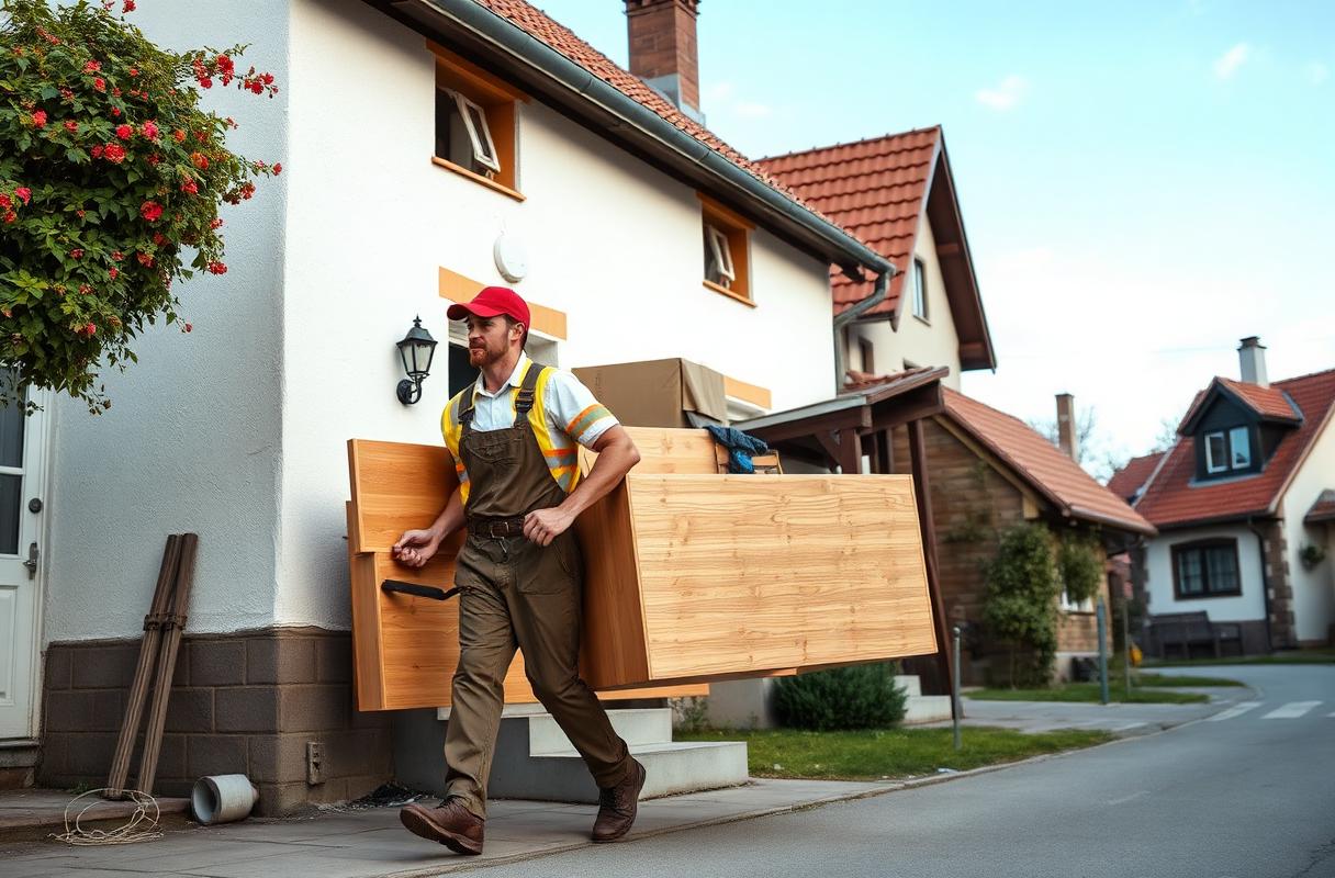 Team von LV Transporte bei einer Hausräumung in einer Umlandgemeinde bei Nürnberg